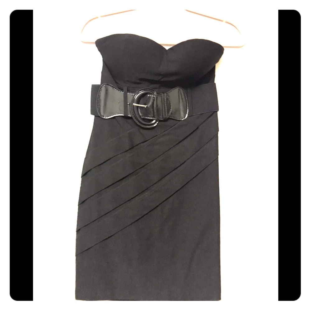 NWT Body Central Strapless Black Cocktail w/ Belt
